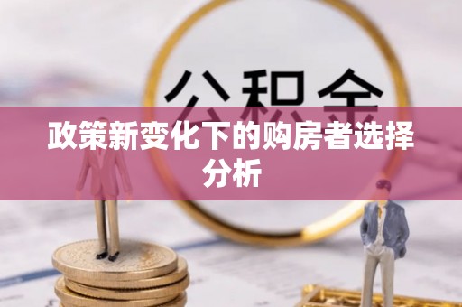 保靖政策新变化下的购房者选择分析